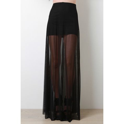 Sheer Mesh Maxi Skirt ($20) ❤ liked on Polyvore featuring skirts, ankle length skirt, long skirts, black maxi skirt, floor length black skirt and elastic waist skirt Black Mesh Skirt Outfit, Mesh Skirt Outfit Ideas, Sheer Skirt Outfit, Mesh Skirt Outfit, Black Mesh Skirt, Black Skirt Outfits, Sheer Maxi Skirt, Mesh Maxi Skirt, Mesh Fashion