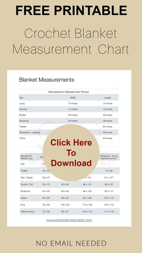 Free Printable Crochet Blanket Measurement Chart Crochet Blanket Measurements, Unique Crochet Patterns, Crochet Blanket Sizes, Crochet Security Blanket, Chunky Crochet Blanket Pattern, Crochet Christmas Stocking Pattern, Large Crochet Hooks, Crochet Throw Pattern, Chunky Crochet Blanket