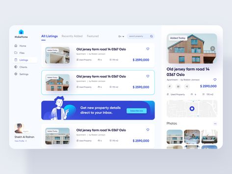 Real Estate Property Listing by Shekh Al Raihan ✪ for Ofspace Team on Dribbble Saas Product, Marketing Dashboard, Design Sites, Card Ui, Dashboard Ui, Ecommerce Web, List Design, Dashboard Template, App Design Inspiration