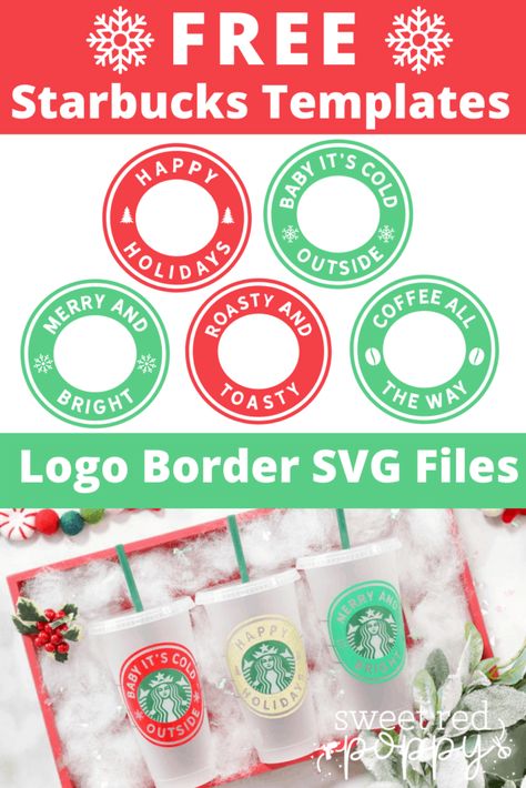 DIY Personalized Starbucks Cups | SVG File | Sweet Red Poppy Free Starbucks Svg For Cricut, Starbucks Cup Template, Starbucks Crafts, Starbucks Christmas Cups, Sweet Red Poppy, Cricut Logo, Cup Template, Starbucks Cup Design, Starbucks Svg