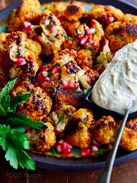 Cauliflower Tahini Pomegranate, Roasted Cauliflower With Pomegranate, Cauliflower Pomegranate Recipes, Cauliflower Pomegranate Salad, Pomegranate Molasses Uses, Roasted Cauliflower Tahini, Cauliflower Pomegranate, Cauliflower With Tahini Sauce, Roasted Cauliflower With Tahini