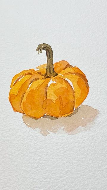 October Watercolor, Gift Card Ideas, Pumpkin For Halloween, Mimi Gift, Watercolor Pumpkin, Watercolor Pumpkins, October 2, Easy Watercolor, Pumpkin Halloween