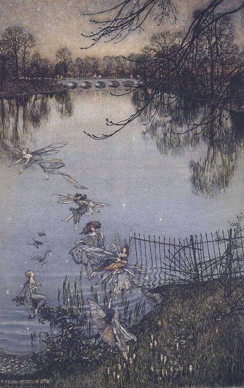 동화 삽화, Fairy Wallpaper, Arthur Rackham, Kensington Gardens, Street Gallery, Phone Wallpaper Patterns, Kai Fine Art, Fairytale Art, Fantasy Aesthetic