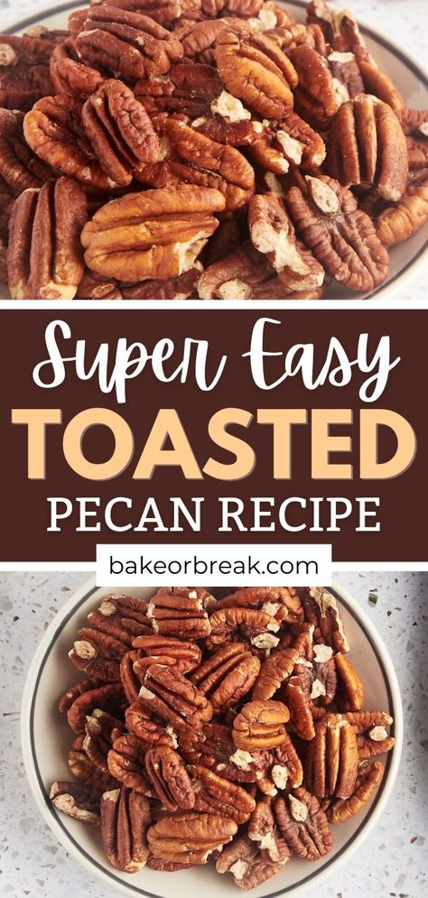 This is a Super Easy Toasted Pecan Recipe! Choose fresh and intact pecans with airtight packaging, and consider their origin for the best flavor. Check for nutty aroma and no signs of rancidity. How To Toast Pecans, Toast Pecans, Toasted Pecans Recipe, Pecan Recipe, Flavored Nuts, Pecan Recipes, Candied Pecans, Toasted Pecans, Bread Pudding