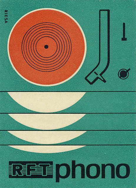 German matchbox label by Shailesh Chavda, via Flickr Poster Grafico, Wal Art, Retro Graphic Design, Matchbox Label, Graphic Design Collection, Graphisches Design, Matchbox Art, Vintage Graphic Design, Record Player