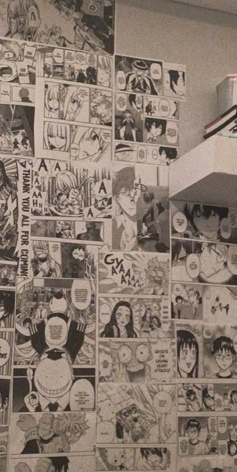 manga wall #bedroomideas #bedroom Anime Bedroom Ideas, Otaku Room, Anime Decor, Anime Room, Manga Wall, Indie Room, Cute Room Ideas, Highschool Aesthetic, Gamer Room