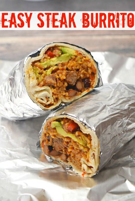 Steak Breakfast Burrito, Burritos Chipotle, Recipe Flank Steak, Steak Burrito Recipe, Steak Burritos, Steak Burrito, Beef Burrito Recipe, Recipes Tuna, Breakfast Burrito Recipe