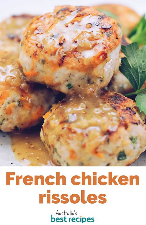 Here’s an easy meal the whole family will enjoy that’s packed with flavour and so easy to make. You’ll have these chicken rissoles on the table less than half an hour after walking in the door. #rissoles #chickenrecipes #dinner #dinnerideas #australia #australian #australianrecipes Turkey Rissoles, Chicken Rissoles, Rissoles Recipe, Chicken French, French Chicken, Chicken Mince, Mince Recipes, Chicken Meals, Minced Meat