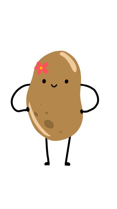 Potato Animation, Cute Potato Cartoon, Potato Cartoon, Potato Art, Potato Picture, Half Birthday Baby, Homemade Valentine, Cute Potato, Half Birthday