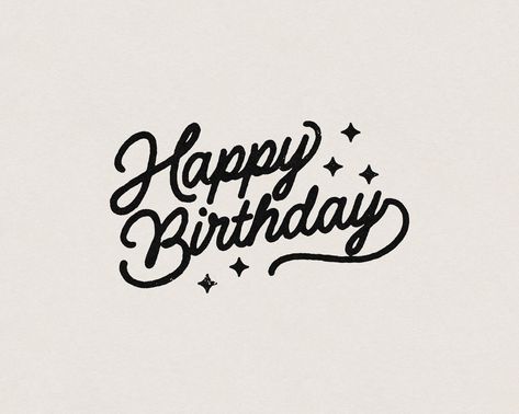 Happy Birthday Cute Minimal Retro Vintage Script Text - Etsy Birthday Doodles Cute, Drawings On Birthday Cards, Happy 21st Birthday Drawing, Birthday Lettering Ideas, Happy Birthday Fancy Lettering, Happy Birthday Angela, Fancy Happy Birthday Writing, Birthday Card Text Ideas, Happy Birthday Drawings Aesthetic