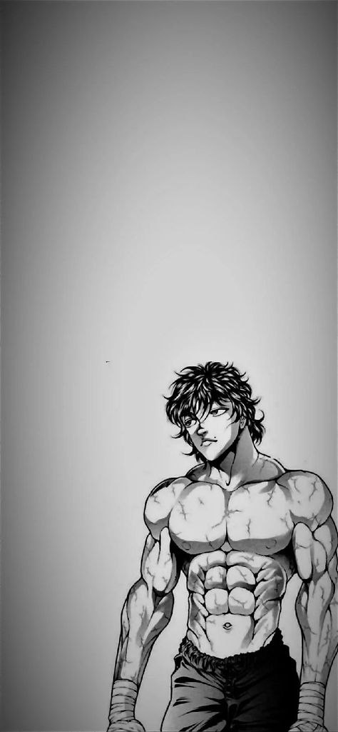 Baki Poses One Hand, Baki Hanma Wallpaper Phone, Baki Physque, Baki Black Wallpaper, Baki Hanma Black And White, Baki Hanma Manga Wallpaper, Baki Hanma Wallpaper Hd, Baki The Grappler Wallpaper, Baki Hanma Wallpaper Aesthetic