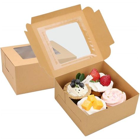 Boxes For Cookies, Food Containers Design, Easy Cupcakes Decoration, Cardboard Display Stand, Pastry Display, Brown Food, Cupcake Carrier, Bakery Boxes, Cardboard Display