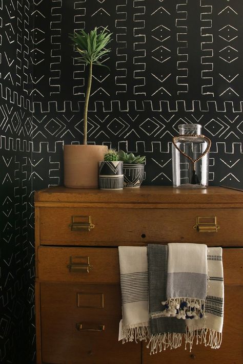 Chalkboard Paint Wall, African Interior, Chalk Wall, Amber Lewis, Chalkboard Wall, African Decor, Office Bathroom, Amber Interiors, Style Deco