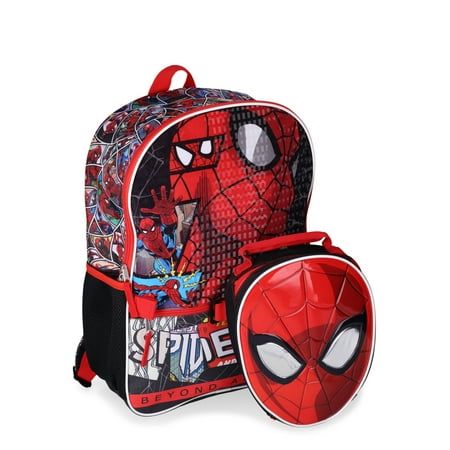 They might be the coolest kid in school with this Spiderman Backpack from Marvel. This back-to-school set includes a backpack and a matching collapsible lunch box. Crafted in a water- resistant polyester with a fun, all-over character print, top-zip closure, side mesh pockets and a spacious interior storage. This school bag is perfect for everyday use or a fun sleepover and the reflective detailing is great for increasing nighttime visibility. Hang this backpack on any hook by its easy access to Spider-man Backpack, Spider Man Backpack, Bf Ideas, Spiderman Backpack, Boys Backpack, Spiderman Kids, Kids School Backpack, School Sets, Spelling Bee