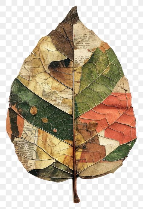 Corkboard Collage, Leaf Graphic Design, Collage Cutouts, Aesthetic Pngs, Leaf Png, Leaf Collage, Leaf Cutout, Collage Elements, Shape Collage