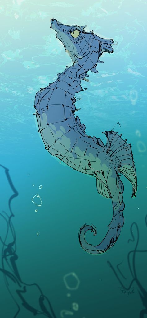 By Demizu Posuka on Twitter Demizu Posuka, Posuka Demizu, Seahorse Drawing, Simple Artwork, Artist Style, Art Studies, Great Wave, Drawing Inspiration, Art Inspo