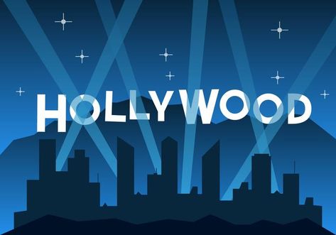 Hollywood Illustration, Light Cinema, 3d Stars, Light Movie, Hollywood Pictures, Hollywood Lights, Light Icon, Night Background, Hollywood Sign