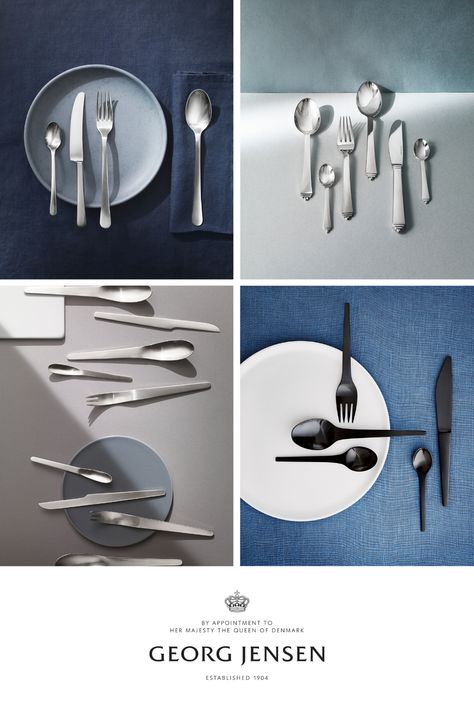 Make every meal one to remember! Add a touch of Scandinavian design to your table top with Georg Jensen's beautiful cutlery and tableware. Georg Jensen is a Danish design house renowned for artistic boldness, superior craftsmanship and visionary collaborations with leading artists and designers. Click to discover more from Georg Jensen. #GeorgJensen #scandinaviandesign #minimal #giftideas #weddinggiftidea New York Desserts, Beautiful Cutlery, High Key Photography, Spoon Mirror, Meal Service, Luxury Cutlery, New York Coffee, Serving Ware, Table Ware