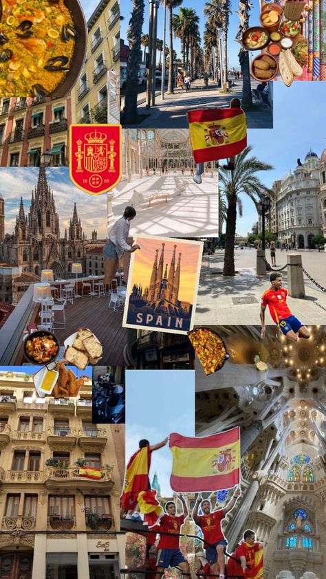 #Spain #aesthetic #collage #paella #football #Madrid #Barcelona #foodinspain #viralposts Spain Collage, Madrid Spain Aesthetic, Madrid Aesthetic, Barcelona Aesthetic, Spain Football, Spain Aesthetic, Madrid Barcelona, Barcelona Travel, Aesthetic Collage