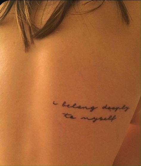 Self Trust Tattoo, Myself Tattoo Ideas, I Belong Deeply To Myself, Myself Tattoo, Trending Tattoos, Discreet Tattoos, Dainty Tattoos, Subtle Tattoos, Little Tattoos