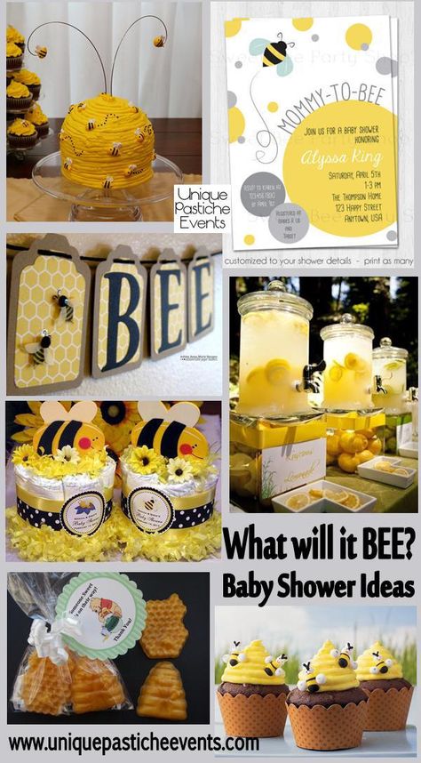 What Will It Bee? Mommy To Bee, Bride To Bee... Bee themed shower ideas! #bee #yellow What Will It Bee, Bee Birthday Party, Bee Baby Shower Theme, Baby Reveal Party, Mommy To Bee, Bumble Bee Baby Shower, Third Birthday Party, Bee Party, Bee Baby