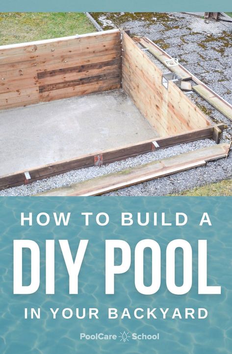 Putting a pool in your backyard can be a substantial expense. There is permitting to be done and surveying and then digging and building. Not to mention that once your swimming pool is in place, it will need landscaping and finishing work all around it. Obviously, each step of putting in a swimming pool is going to costs thousands of dollars. If you have always wanted a pool but are afraid of the investment, a DIY pool could be a great choice. Get more DIY Pool Ideas at poolcareschool.com Diy Pool Ideas, Cheap Inground Pool, Cement Pools, Build Your Own Pool, Swimming Pool Ideas, Small Inground Pool, Shipping Container Pool, Pool Cost, Pool Diy