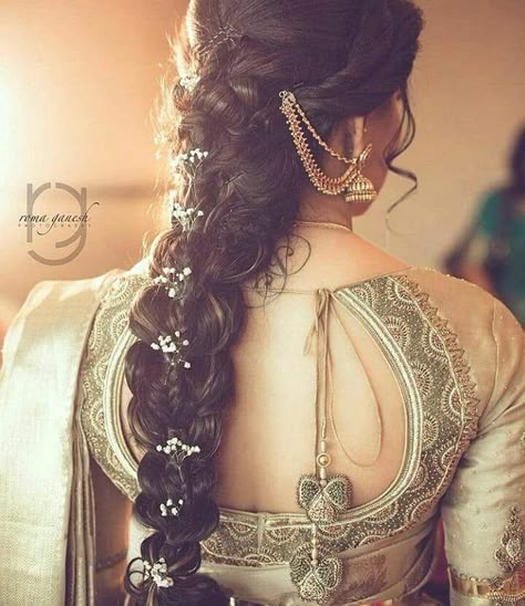 Top 81+ Indian Bridal Hairstyles To Bookmark Right Away! - Wedbook Long Hair Side Braid, Hair Side Braid, Messy Braided Hairstyles, Hairstyles Brides, South Indian Wedding Hairstyles, Indian Braids, Hairstyles For Indian Wedding, Bridal Hair Decorations, Bridal Hairstyle Indian Wedding