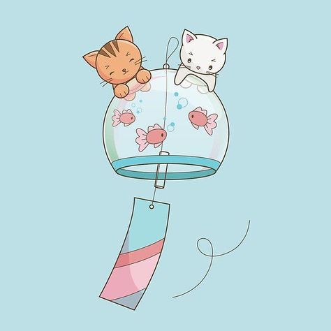 Japanese Wind Chimes Drawing, Wind Charm, Wind Drawing, Japanese Wind Chimes, Summer Drawings, Japanese Lantern, Wallpaper Wa, Art Pinterest, Japanese Sleeve Tattoos