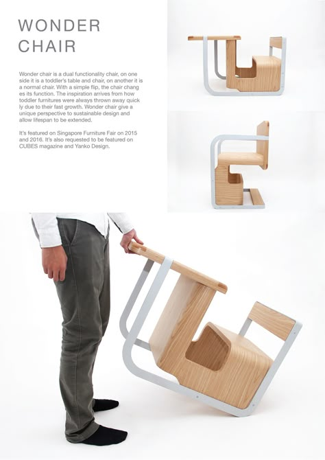 Wonder Chair sur Behance Functional Product Design, Japanese Product Design, Transform Furniture, Modular Furniture Design, Expand Furniture, Presentation Board Design, Flexible Furniture, Furniture Design Sketches, Unique Furniture Design