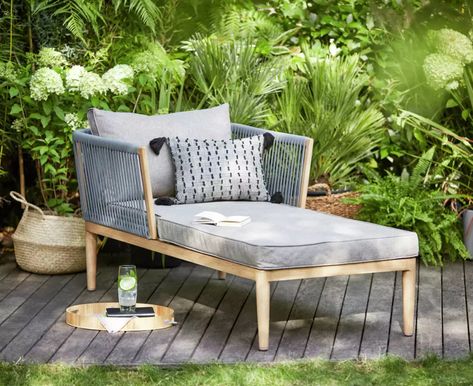 These are this year's best-looking sun loungers – for those summer staycations | Real Homes Argos Garden Furniture, Small Garden Decking Ideas, Pergola Seating, Garden Loungers, Small Courtyard, Courtyard Gardens, Riverside House, Outdoor Recliner, Garden Inspo