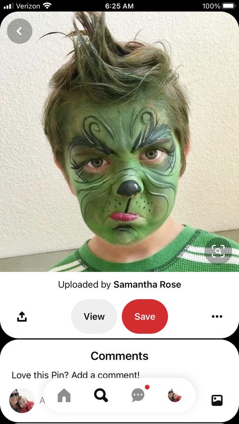 Grinch Hairstyles For Boys, Who Makeup Dr Seuss, Grinch Makeup Kids, Kids Grinch Costume, Grinch Play, Halloween Makeup For Kids, Grinch Costumes, Kids Face Paint, Male Makeup