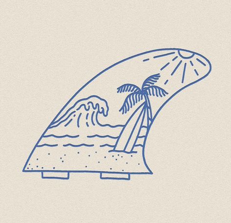 Beachy Drawings Aesthetic, Beach Aesthetic Drawing Easy, Surf Drawing Doodles, Surf Doodles, Surf Board Drawing, Surf Tattoo Ideas, Beachy Drawings, Surfing Drawing, Preppy Widgets