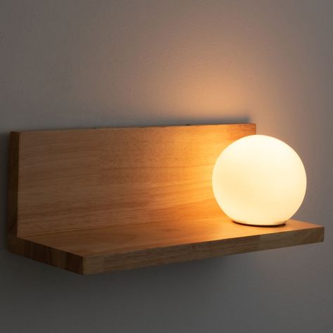 Diy Luminaire, Shelf Lamp, Oak Shelf, Dining Room Bench Seating, Dining Sofa, Object Design, Decorative Storage Boxes, Oak Shelves, Estantes Flotantes