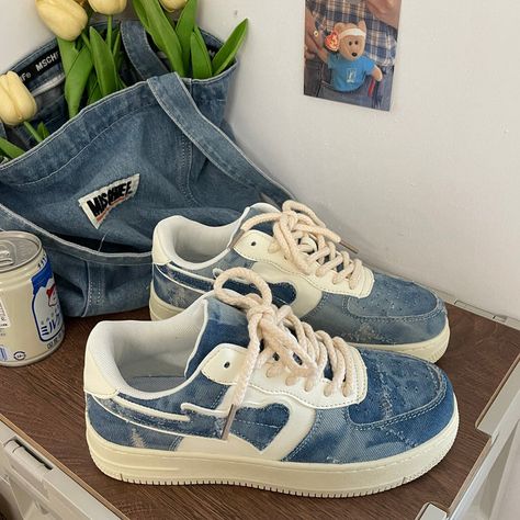 Denim Heart Aesthetic Sneakers Elevate your style with our Denim Heart Aesthetic Sneakers. Crafted with a denim exterior and a heart design, these elegant sneakers will add a touch of sophistication to any outfit. Comfortable and fashionable, they're the perfect addition to your wardrobe.