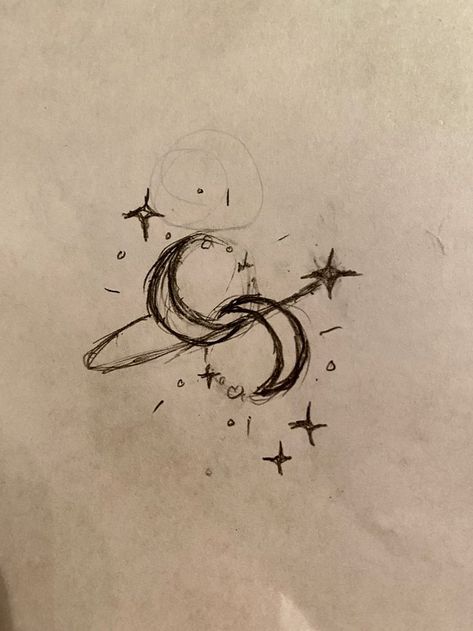 Star And Moon Tattoo Designs, Moon Aesthetic Sketch, Moon Illustration Aesthetic, Tattoo Simple Design, How To Draw Saturn, Night Sky Sketch, Moon Doodles, Moon Art Drawing, Saturn Drawing