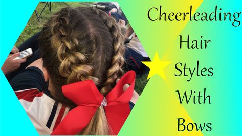 Discover the latest trends in cheerleader hairdos! 👧 Perfect for all skill levels - from beginners to advanced cheerleaders. 💇‍♀️ Easy-to-follow instructions for creating the most captivating hairstyles. 💄 Add a touch of glamour with our tips for makeup that complements your look. 📈 Stay ahead of the curve with these top trending cheerleading hair and beauty techniques! High School Cheer Hairstyles, Cute Cheer Hairstyles With Bow, Cheer Competition Hair, Cheer Hairstyles With Bows, Cheerleader Hairstyles, Easy Cheers, Cheer Hairstyles, Tips For Makeup, Cheerleading Hair