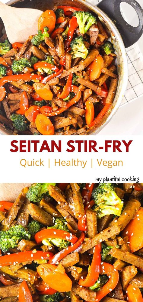 Seitan Stir Fry Vegan, Vegan Cabbage Stir Fry, Seitan Stir Fry, Seitan Recipes Vegan, Veggie Stir Fry Recipes, Vegetarian Protein Recipes, Pescatarian Meals, Vegan Seitan, Vegetable Stir Fry Recipe