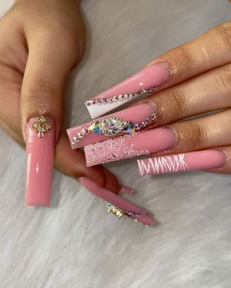 Bad B Nails Acrylic, David East, Bad And Boujee Nails, Nude Nail Art, Nude Nail, Bad And Boujee, Cute Nail, Acrylic Nails Coffin Pink, Nails 2023