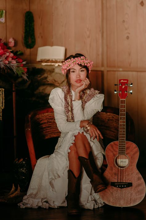 Hawaiian Cowgirl, Island Theme Wedding, Hawaiian Royalty, Country Gal, Boho Birthday Party, Hawaii Dress, Character Clothing, Hawaiian Theme, Rock N Roll Bride