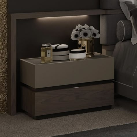 Bed Side Table Design, Contemporary Bedroom Sets, King Size Bedroom Sets, Bed Side Tables, Sofa Design Ideas, Platform Bedroom Sets, Three Drawer Nightstand, King Sized Bedroom, Side Box