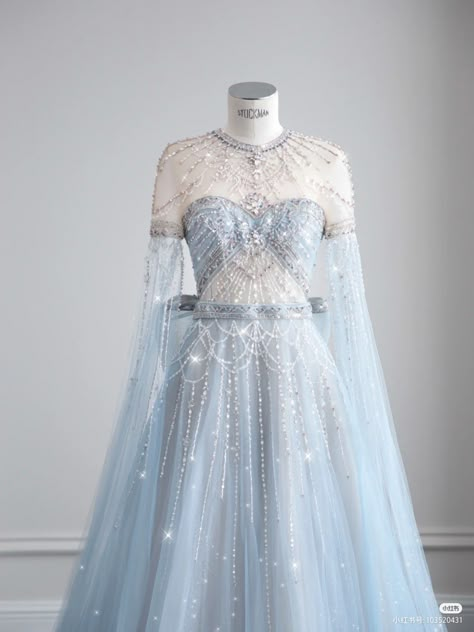 Elsa Prom Dress, Ice Princess Aesthetic Outfit, Prom Dresses 2024 Blue, Periwinkle Wedding Dress, Ice Princess Outfit, Winter Themed Dress, Ice Queen Aesthetic, Winter Princess Dress, Elsa Inspired Dress