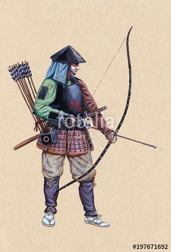 Japanese Archer, Samurai Games, Medieval Japanese, Samurai Concept, Sengoku Jidai, Sengoku Period, Medieval Japan, Military Illustration, Tous Les Anime