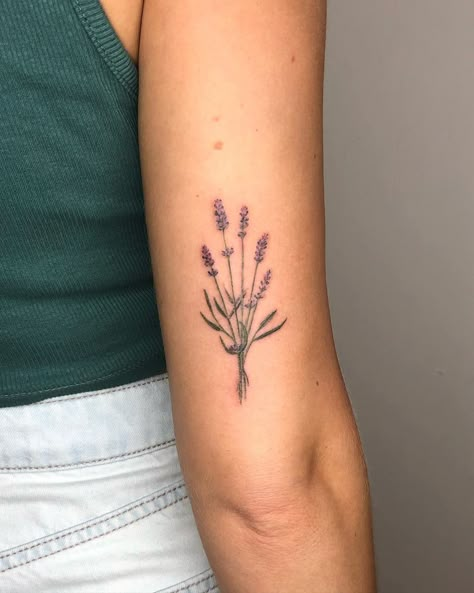 101 Amazing Lavender Tattoo Designs You Will Love! | Outsons | Men's Fashion Tips And Style Guide For 2020 Lavender Tattoo Color, Lavender Plant Tattoo, Aiden Tattoo, Tyler Tattoo, Lavender Tattoos, Purple Flower Tattoos, Scottish Tattoo, Scottish Tattoos, Plant Tattoos