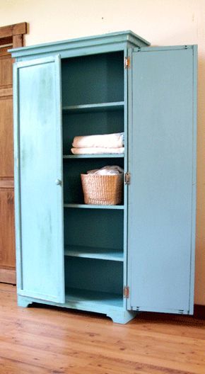 Plans for making an armoire that can also function as a pantry or linen closet or any number of capacities! Armoire Diy, Laundry Ideas, Diy Pantry, Lounge Ideas, Closet Organization Diy, Diy Kitchen Storage, Bookshelves Diy, Metal Cabinet, Diy Closet