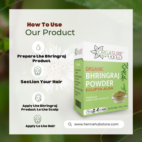 Benefits of Bhringraj powder #orgasure Bhringraj Powder, Remedy For Hair Growth, Herbal Powder, Hair Powder, For Hair Growth, Ayurvedic Medicine, Natural Remedy, Strong Hair, Hair Care Routine