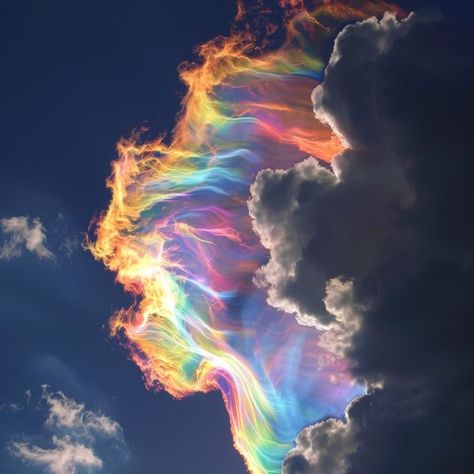 Muster Tattoos, Fire Rainbow, Atmospheric Phenomenon, Ice Crystals, Rainbow Cloud, Natural Phenomena, The Horizon, Sky Aesthetic, Fantasy Landscape