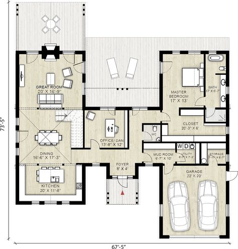 Farmhouse Floor Plans, Murphy Bed Plans, Dining Room Ceiling, Mud Room Storage, Farmhouse Style House Plans, Room Ceiling, Cottage House, Modern Farmhouse Plans, Farmhouse Style House