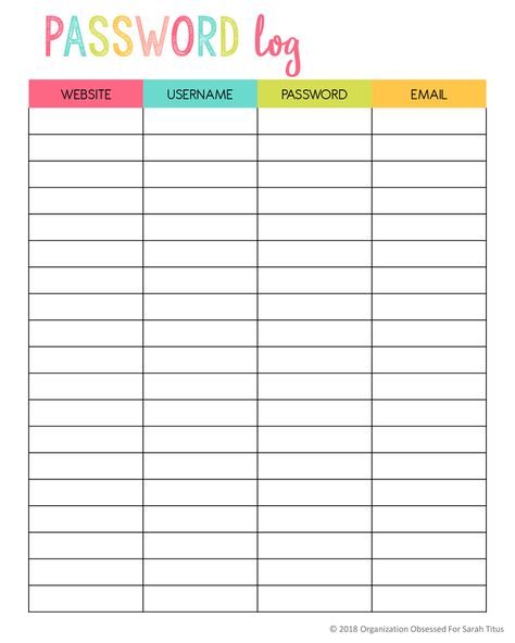 Diy Password Keeper, Password Keeper Template, Password Organization, Password Log Template, Printable Password Log, Printable Password Tracker, Password Printable, Good Passwords, Password Log