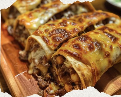 Cheesy Beefy Roll-Ups – Tnextrecipes Easy Cooking Ideas, Beef Roll Ups, Cheesy Rolls, Beef Rolls, Tortilla Rolls, Meat Rolls, Beef Roll, Crispy Cheese, Roll Ups Tortilla