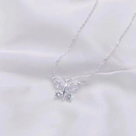 Silver chain necklace Essentials Sterling Silver Butterfly Pendant Necklace for women girls #silverjewelry #silverpendant #necklace #jiihaanjewelers #foreverjewelry #butterflypendant #silver925 #trendy Dragon Goddess, Silver Chain Pendant, Butterfly Pendant Necklace, Silver Butterfly, Butterfly Pendant, Chain Pendant, Silver Chain Necklace, Delicate Necklace, Necklace For Women